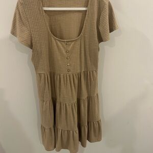 Very J Beige Textured Dress
